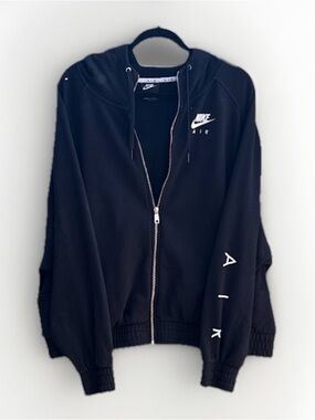 Nike Black Full-Zip Hoodie with White AIR Logos